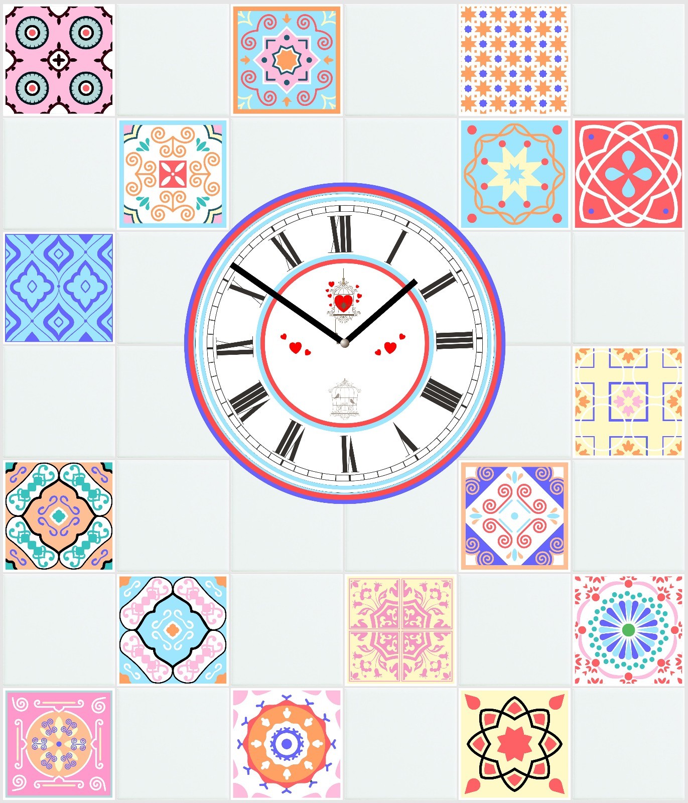 Mosaic Pattern Stickers Transfers For 150mm x 150mm & 6" inch Square Tiles GT05
