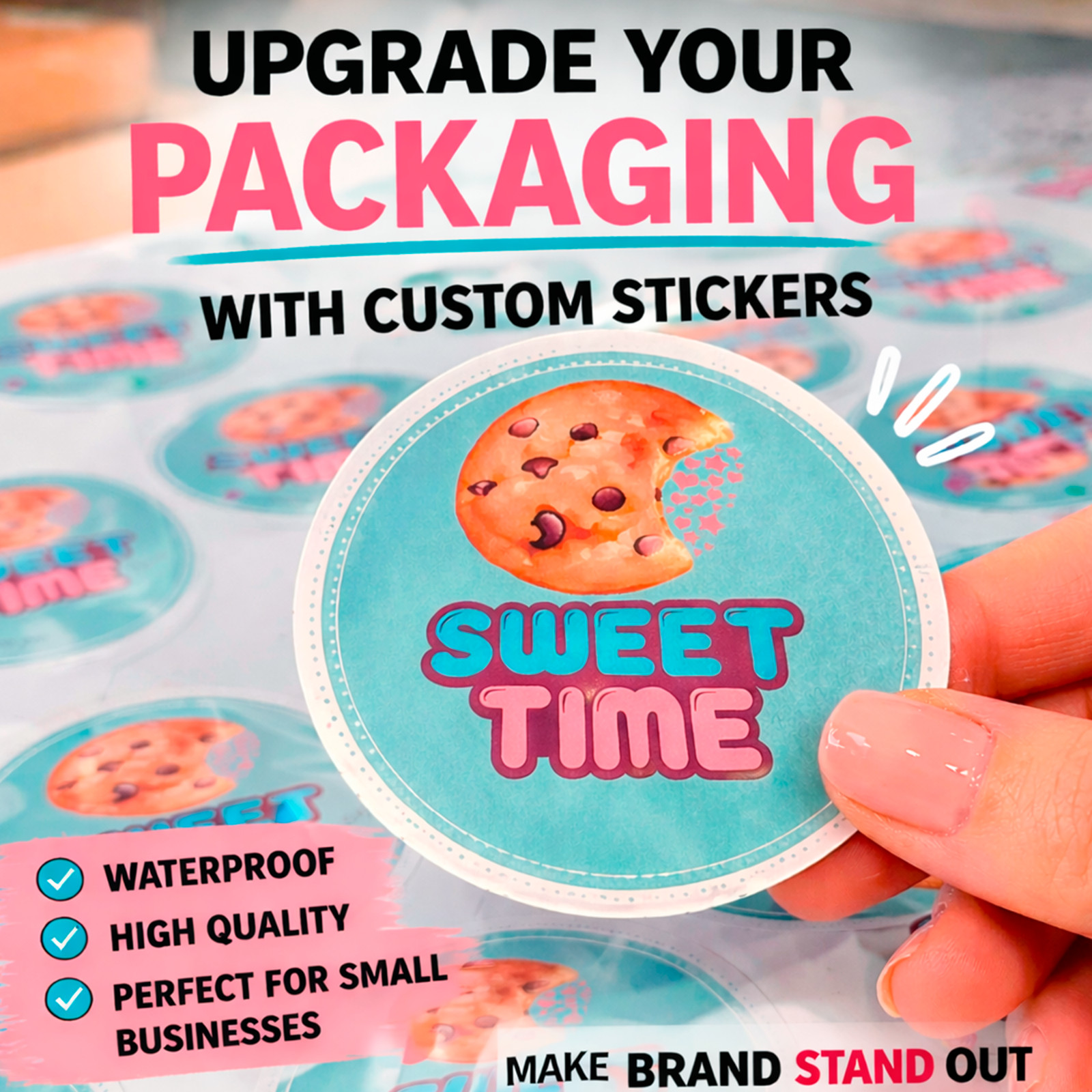 500 Custom Stickers 2 Inch Personalized Logo Labels Any Shape Premium Quality