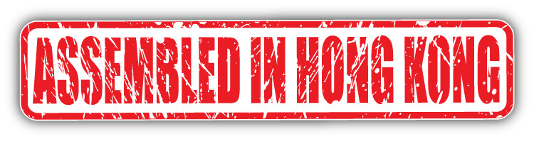 Assembled In Hong Kong Grunge Travel Stamp Car Bumper Sticker Decal