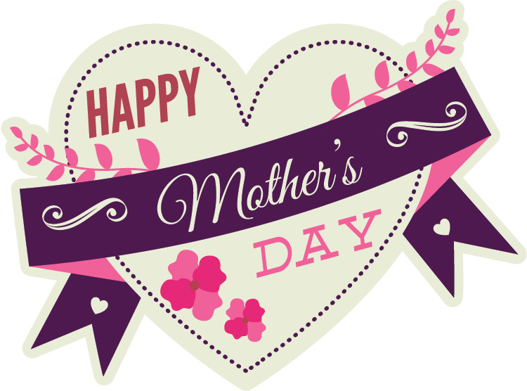 Happy Mother's Day Heart Violet Car Bumper Sticker Decal
