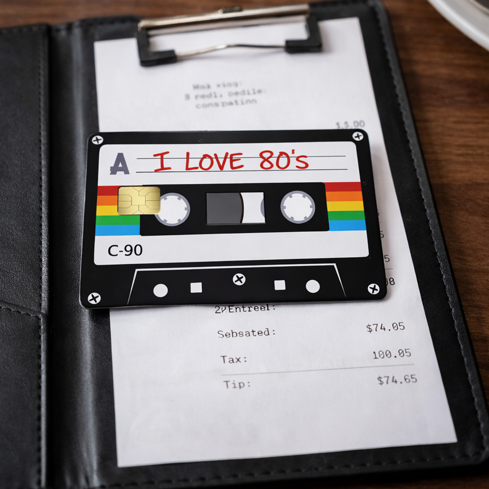 Retro Cassette Tape Credit Card Skin Retro Sticker Vinyl Vintage 80s (2 Pack)