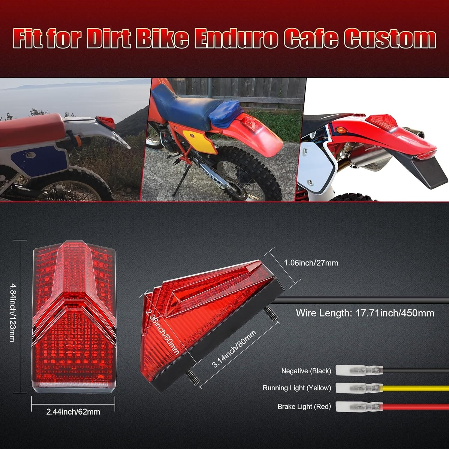 LED Tail Light 500% Bright Rear Brake Light with White License Plate Lighting