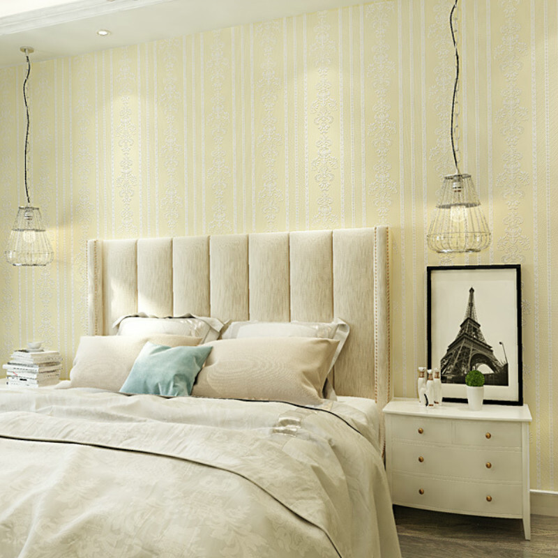 3D Damask Embossed Wallpapers Self-Adhesive Non-woven Wall Stickers Roll