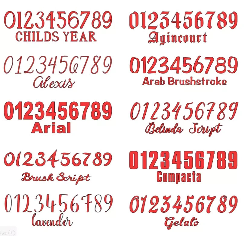 Number Sets Vinyl Color Decal – Sticker – Oracal 651 ID Numbers Custom