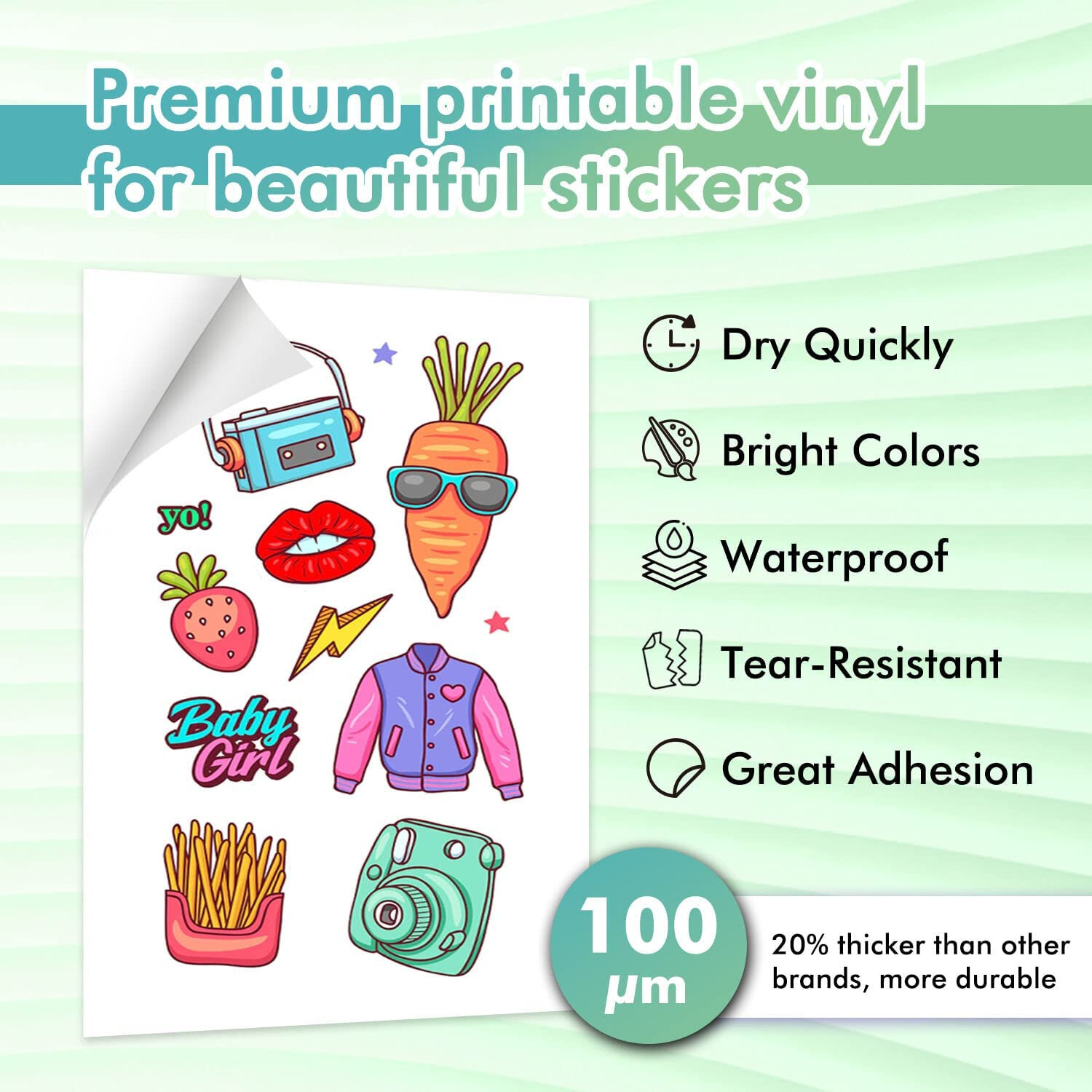 Koala Printable Vinyl Sticker Paper 11×17 30 Sheet Matte Waterproof Inkjet Laser