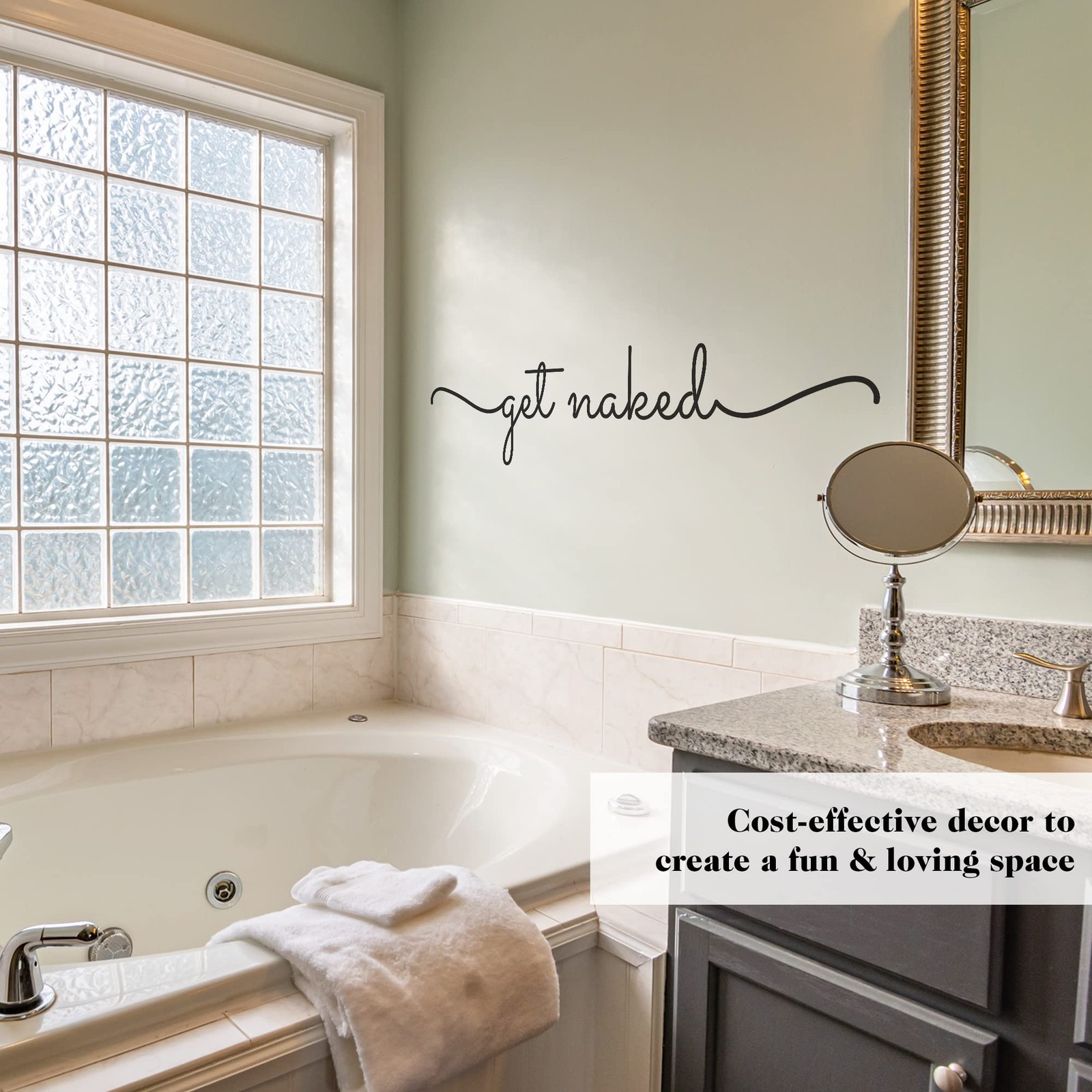 Large Naked 2 Funny Bathroom Wall Decal for Home Bathroom Decor Family Quote …