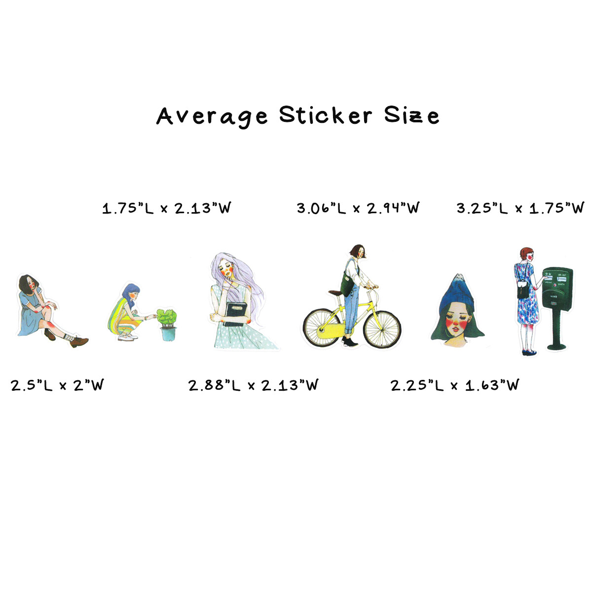 Wrapables Fashion Women People Vinyl Stickers for Scrapbooking, Journaling