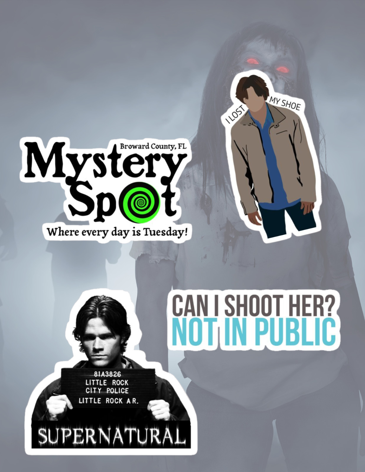 Supernatural Sam Winchester 4pc Sticker Pack