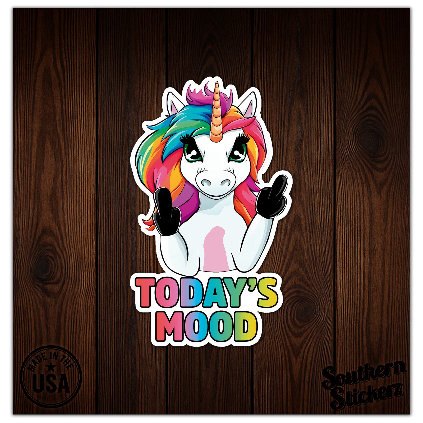 Today's Mood Unicorn – Vinyl Decal Sticker – Car Window Laptop – ebn11547