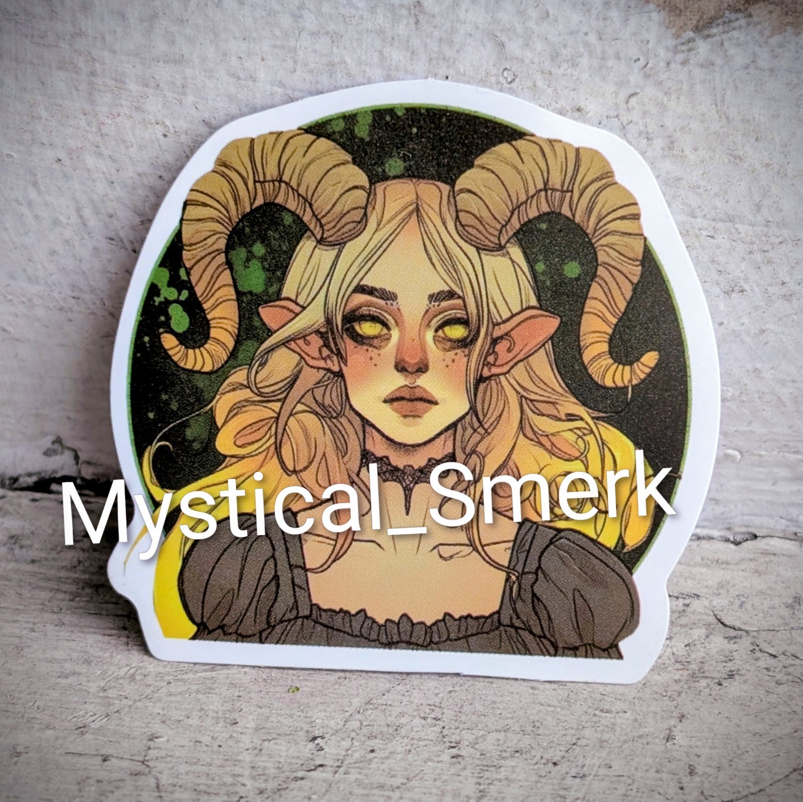 Haunted Active Spirit Demon Girl With Horns The Sunflower Power Dark Sticker 1p