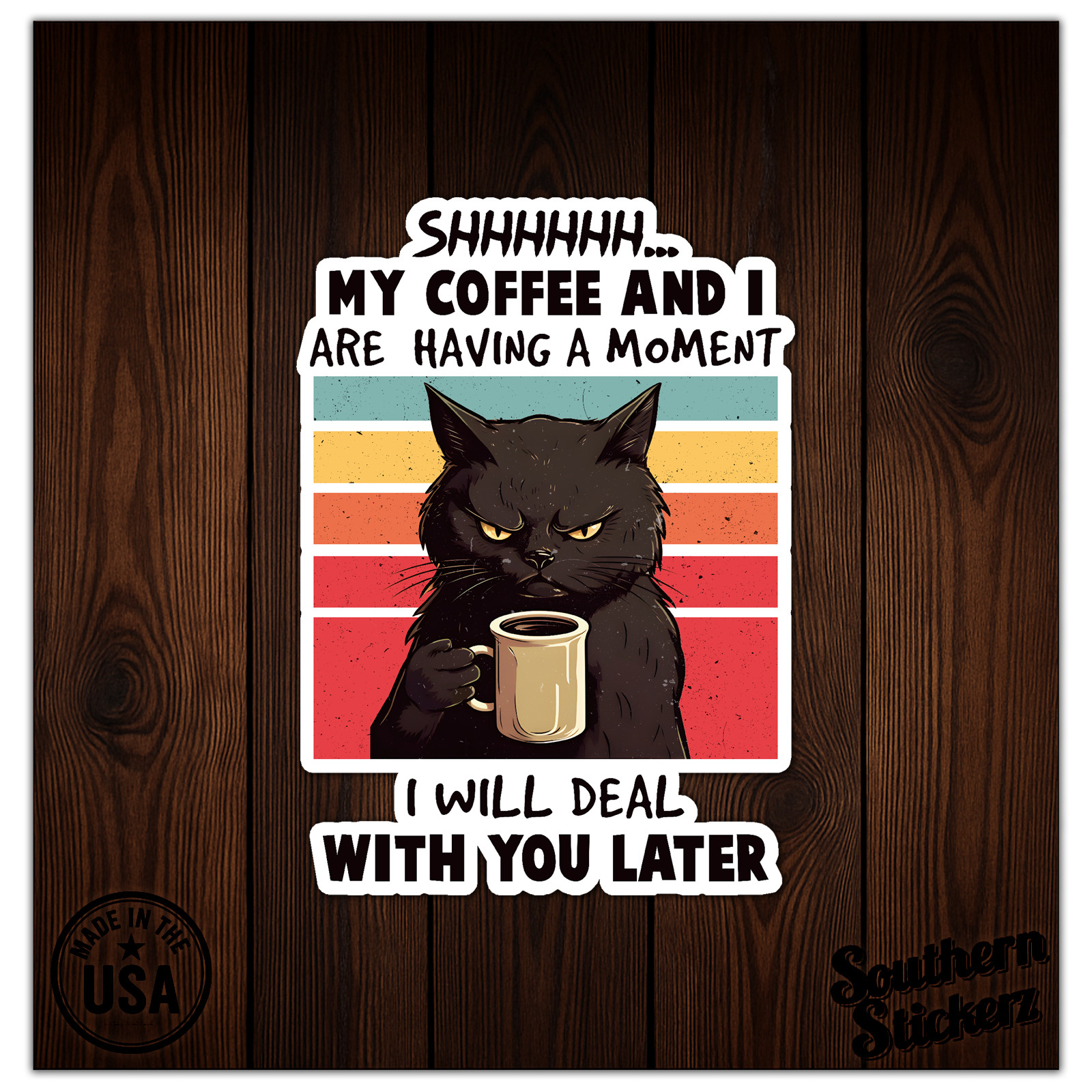 Coffee Having Moment – Vinyl Decal Sticker – Car Window Laptop – ebn11355