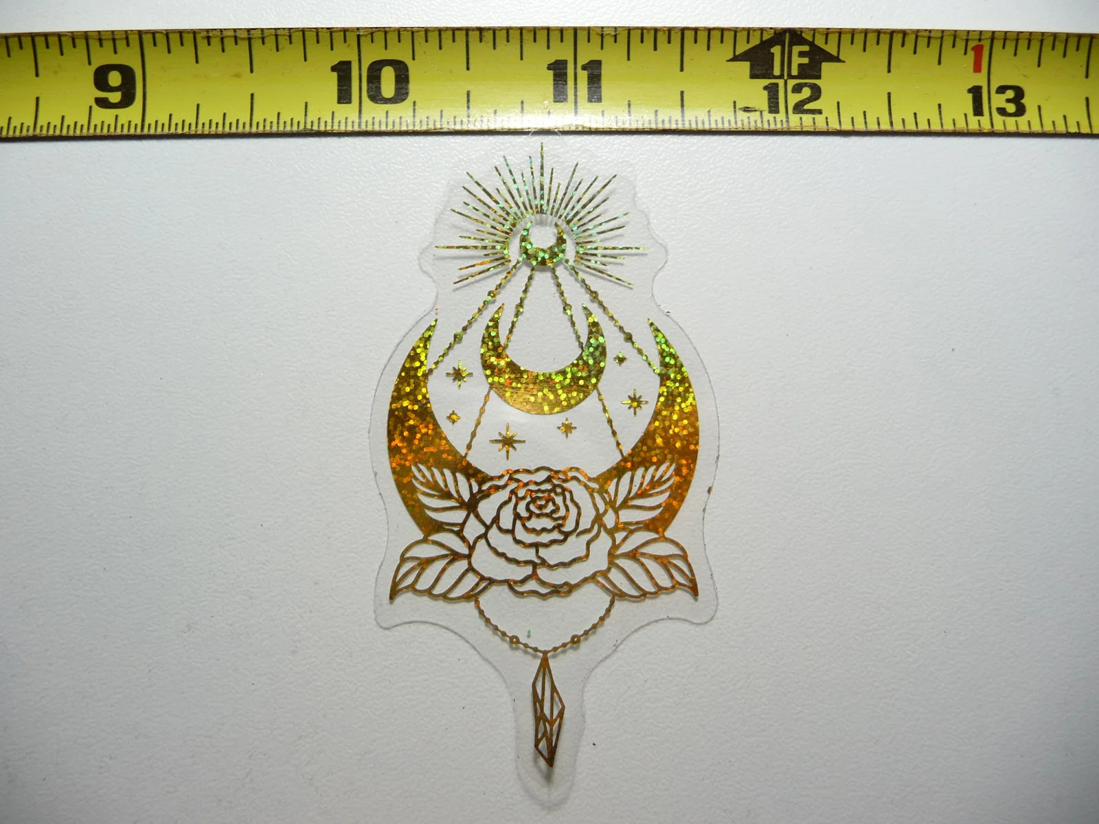 HOLOGRAPHIC MOON CHAINS PLANT SMALL STICKER DECAL REFLECTIVE SHINY BEAUTIFUL