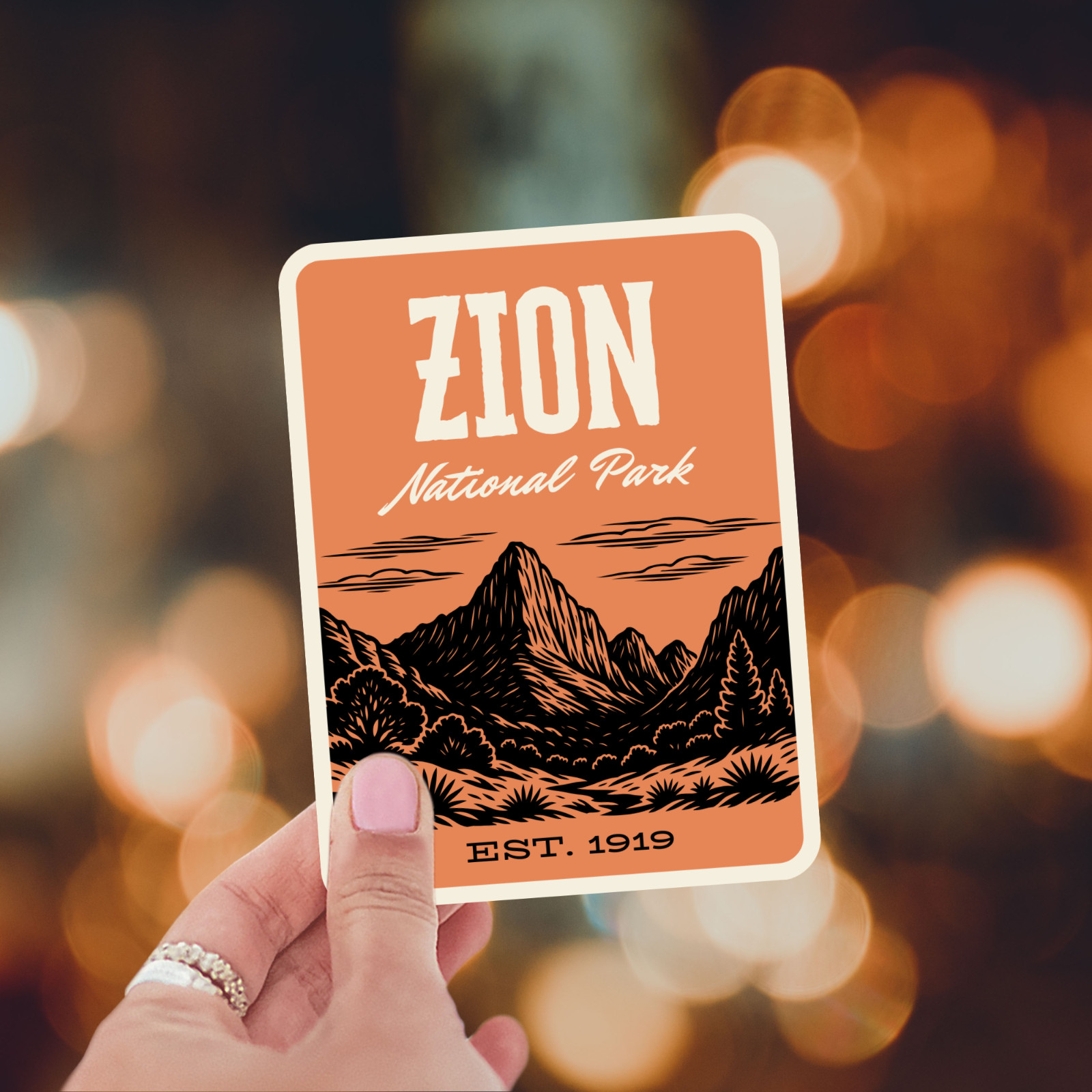 Zion National Park Sticker Utah – Retro 1960s Style Decal