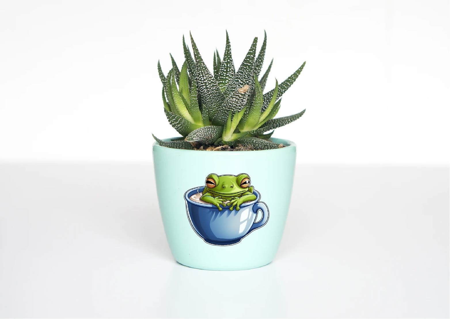 Frog in Coffee Cup Decal Sticker Caffeine First Tree Bull Toad Amphibian Love