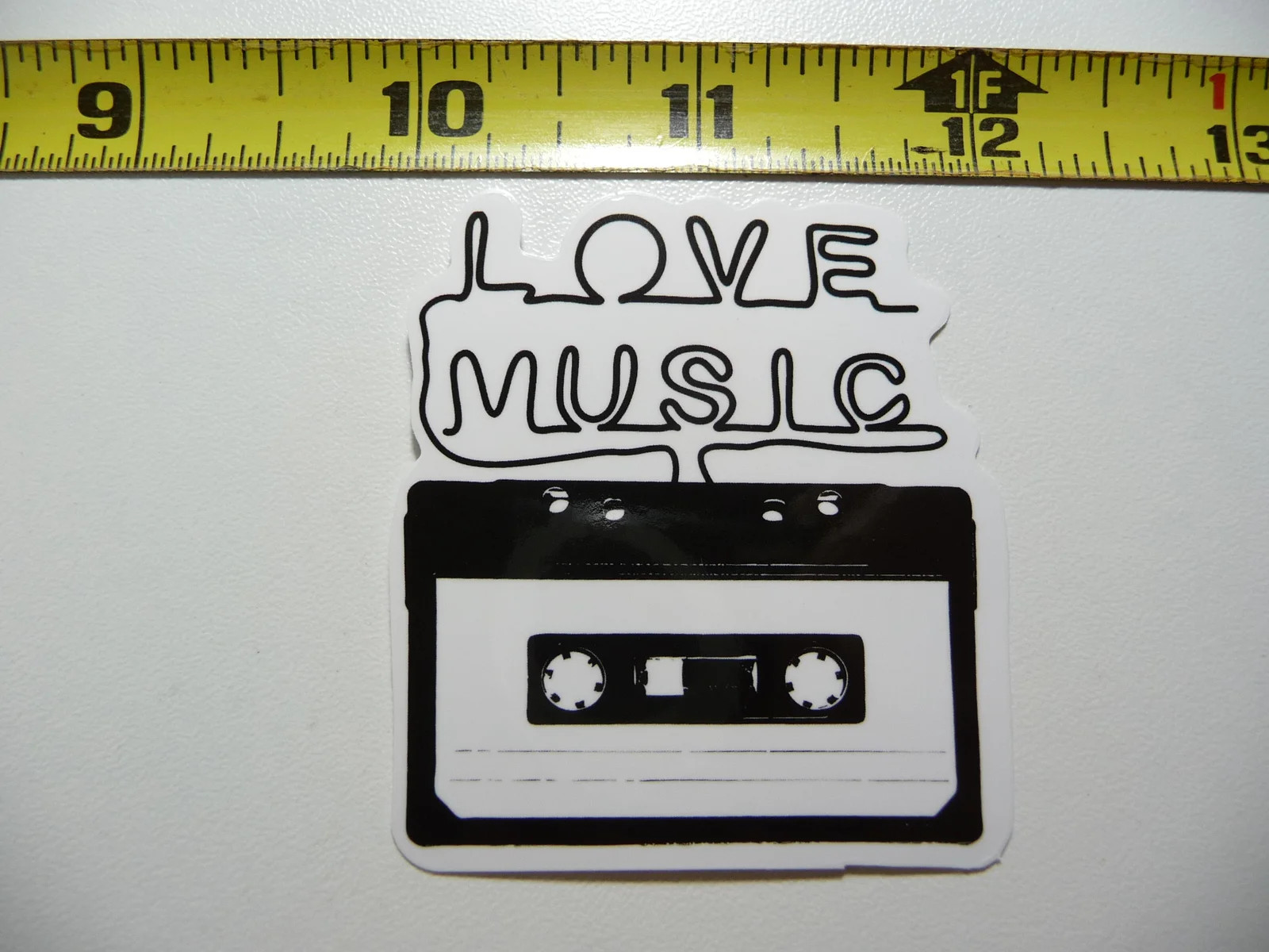 LOVE MUSIC CASSETTE TAPE SMALL STICKER DECAL SONGS BAND FAN APPRECIATION