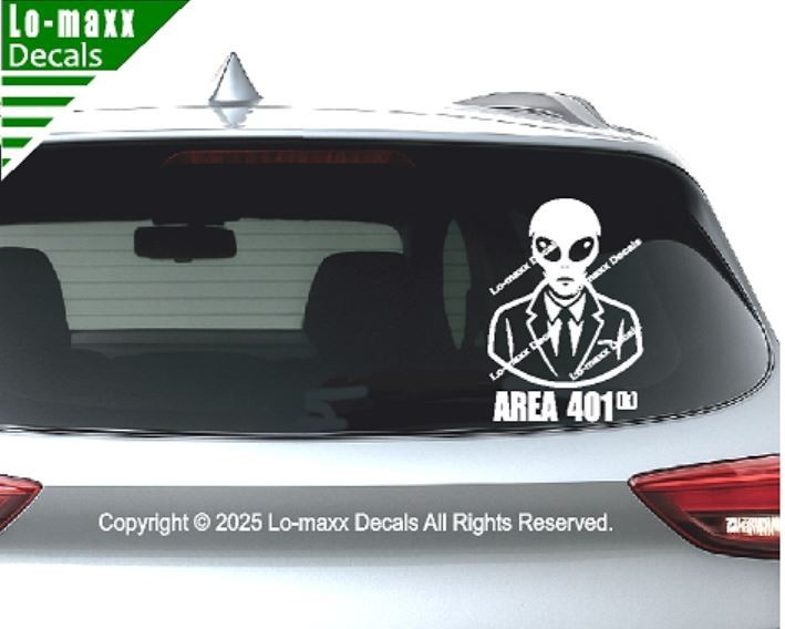 Alien Area 401K Business Man Vinyl Decal Sticker Die Cut Avery Dennison Laptop