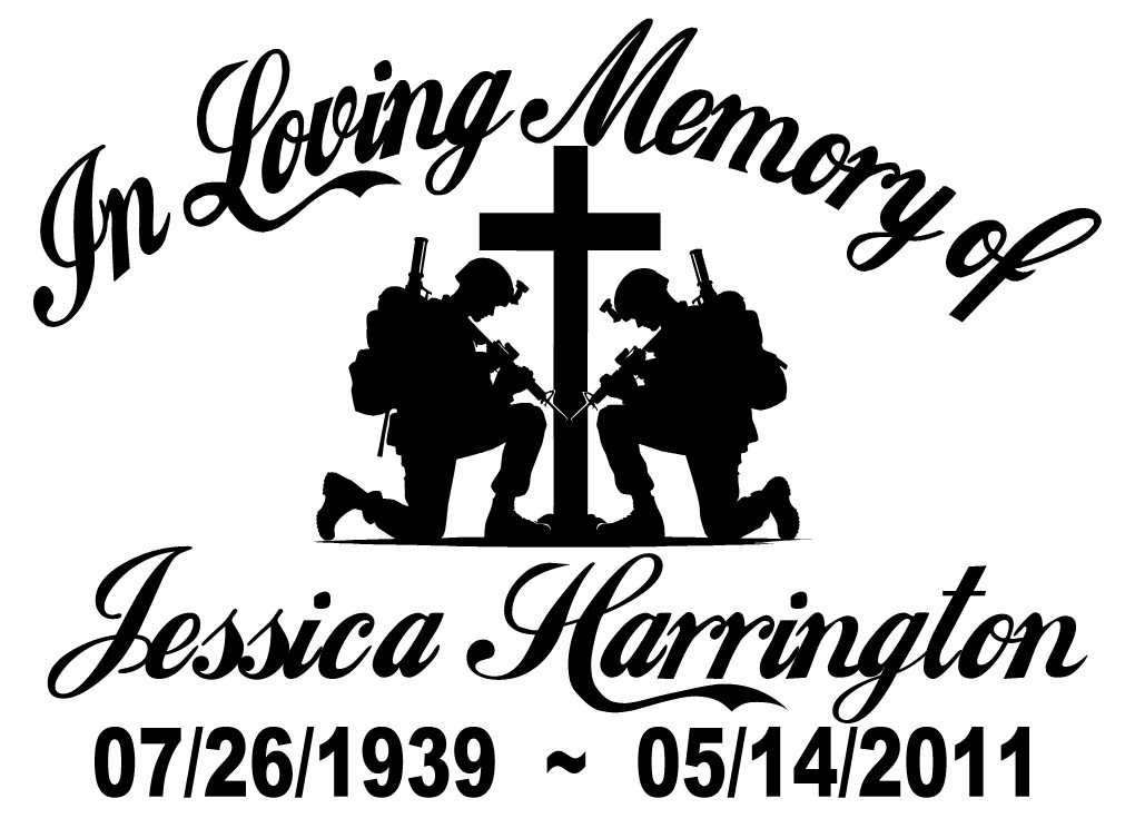 In Loving Memory Of – Military Armed Forces Sticker Decal Memorial Personalize 1
