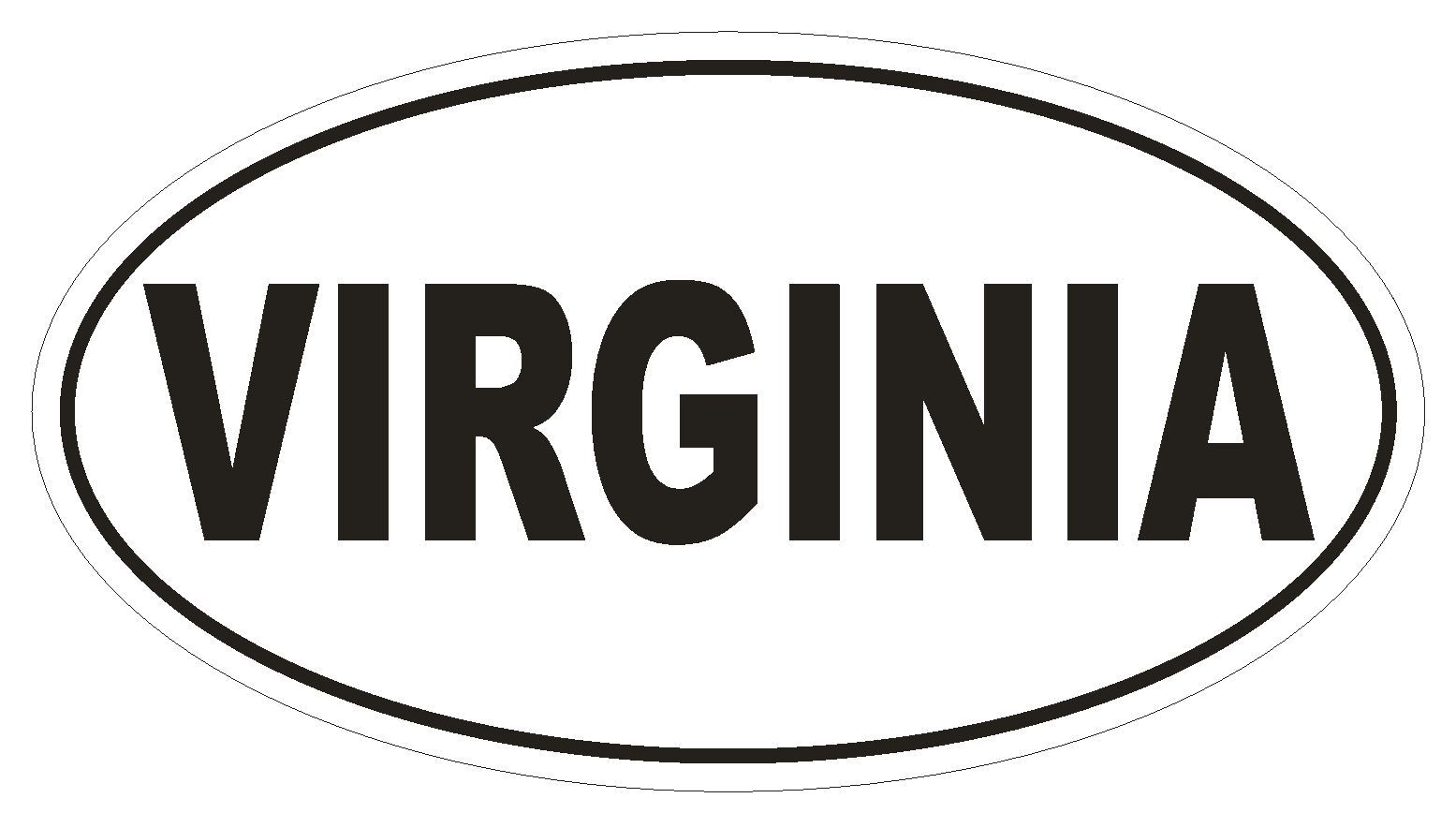 Virginia Oval Bumper Sticker or Helmet Sticker D2346 State Euro Oval