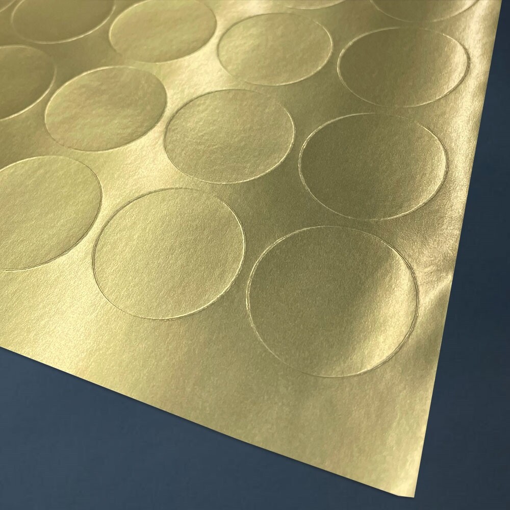 30 Pieces Gold Foil Custom Printed Stickers / Labels 1.5" x 1.5" Stickers