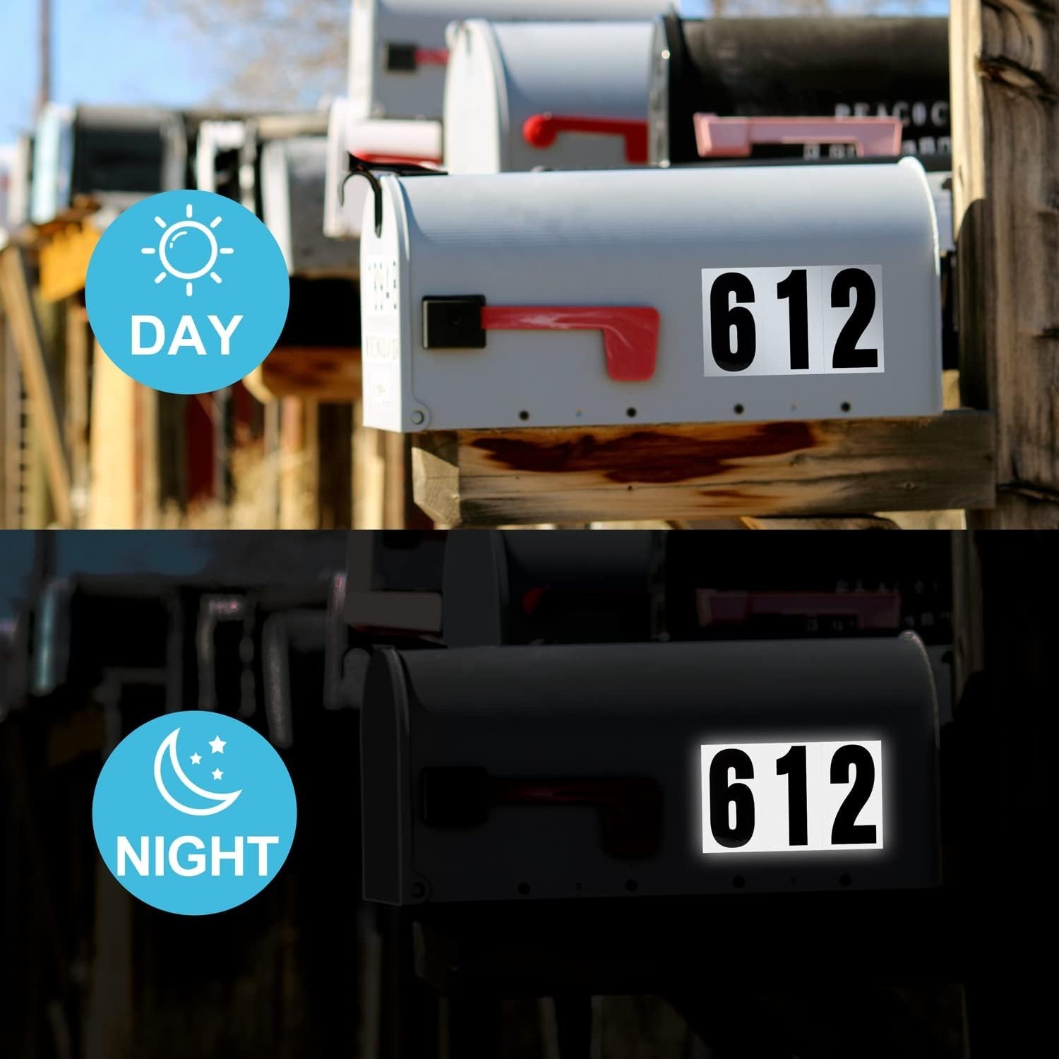 2 PACK, 120 Numbers, 3"Reflective Adhesive Waterproof Mailbox Numbers