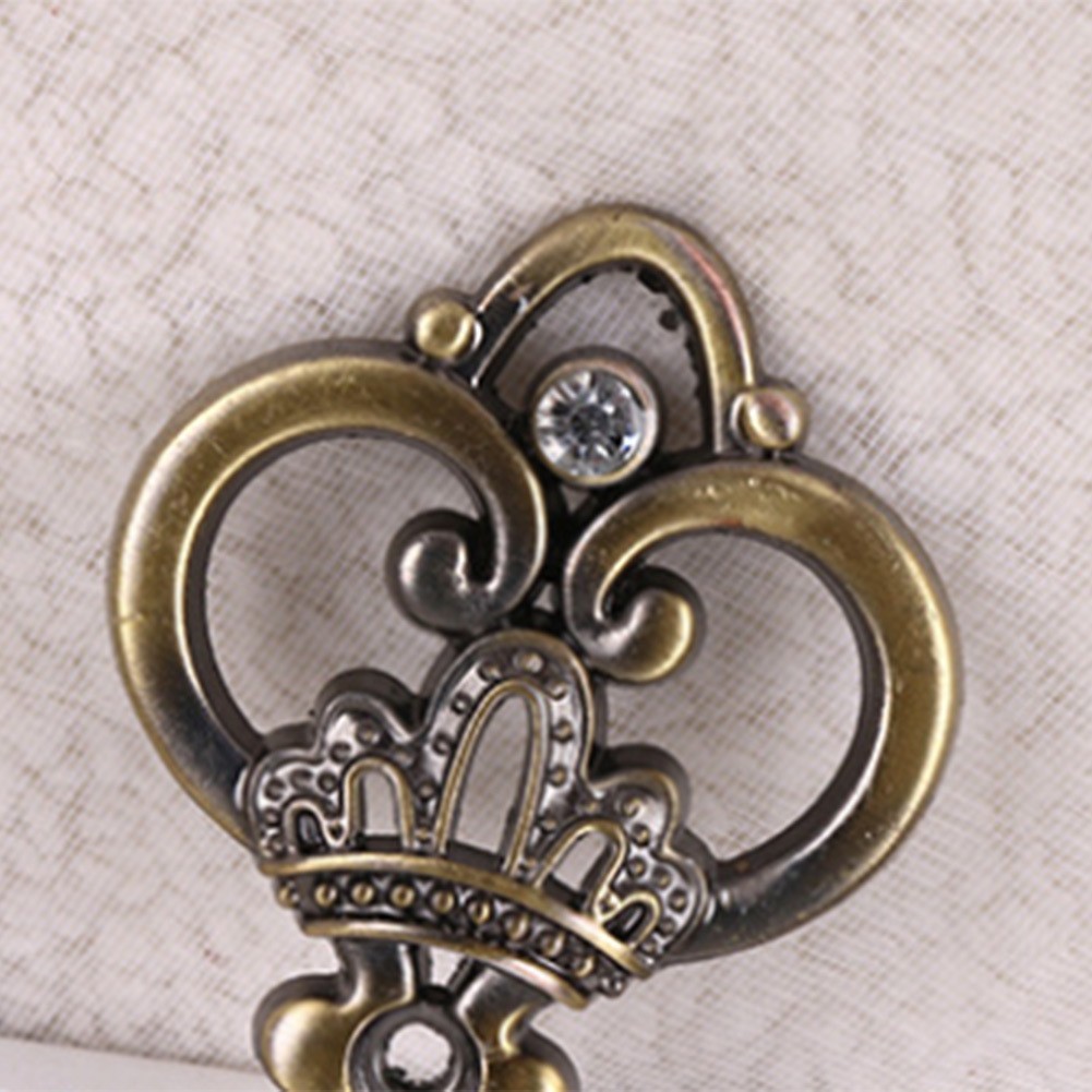 Elegant Crown Detail Hooks for Shower and Window Curtains Zinc Alloy Finish