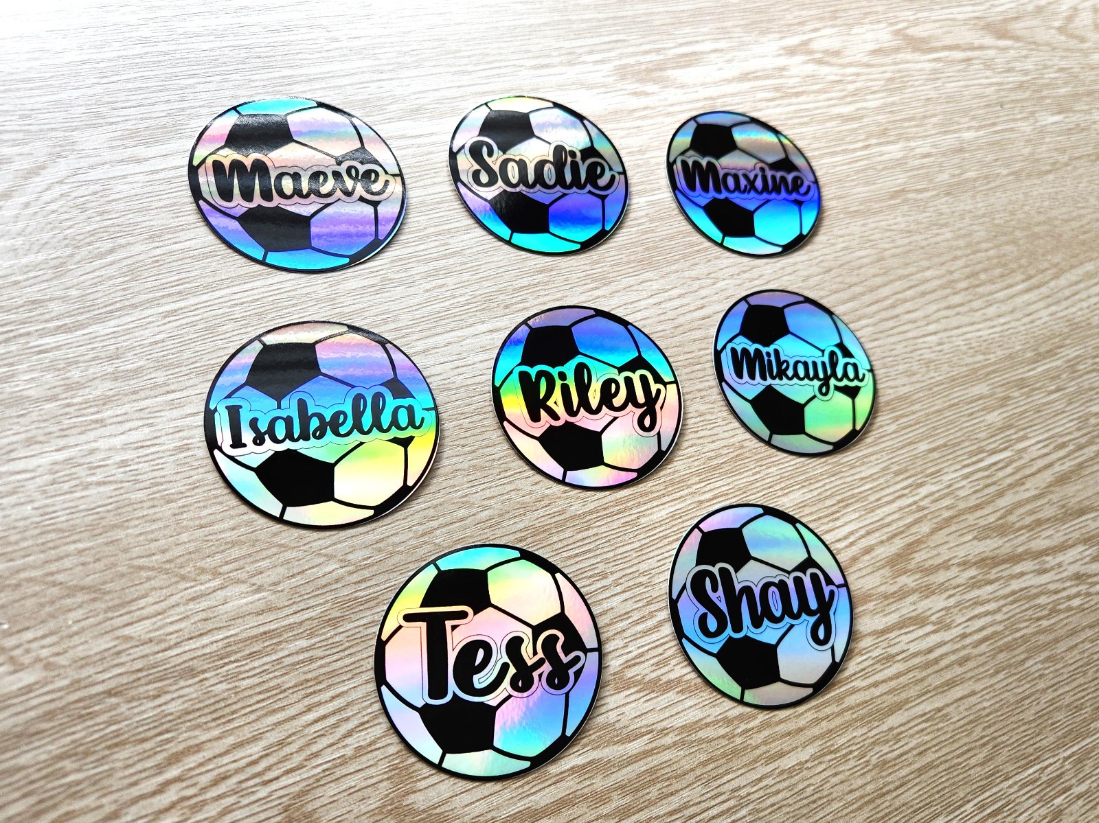 Custom Soccer Name Sticker – Personalized Round Decal, Sports Team Gift