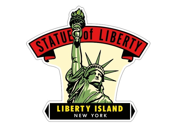 Statue of Liberty Vintage Style Sticker Decal R8695