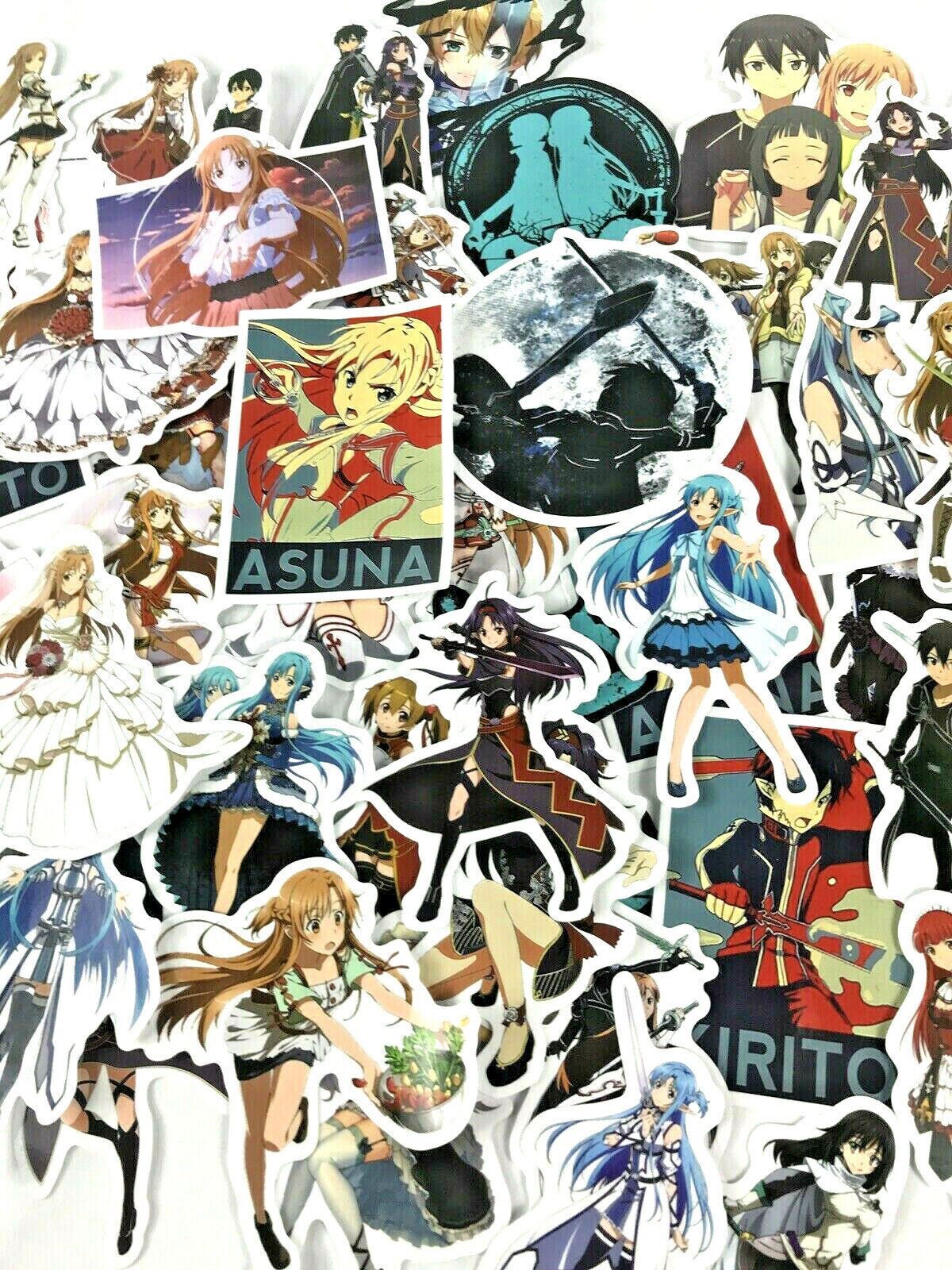 50pc Sword Art Online Asuna Kirito Anime Manga Laptop Wall Decal