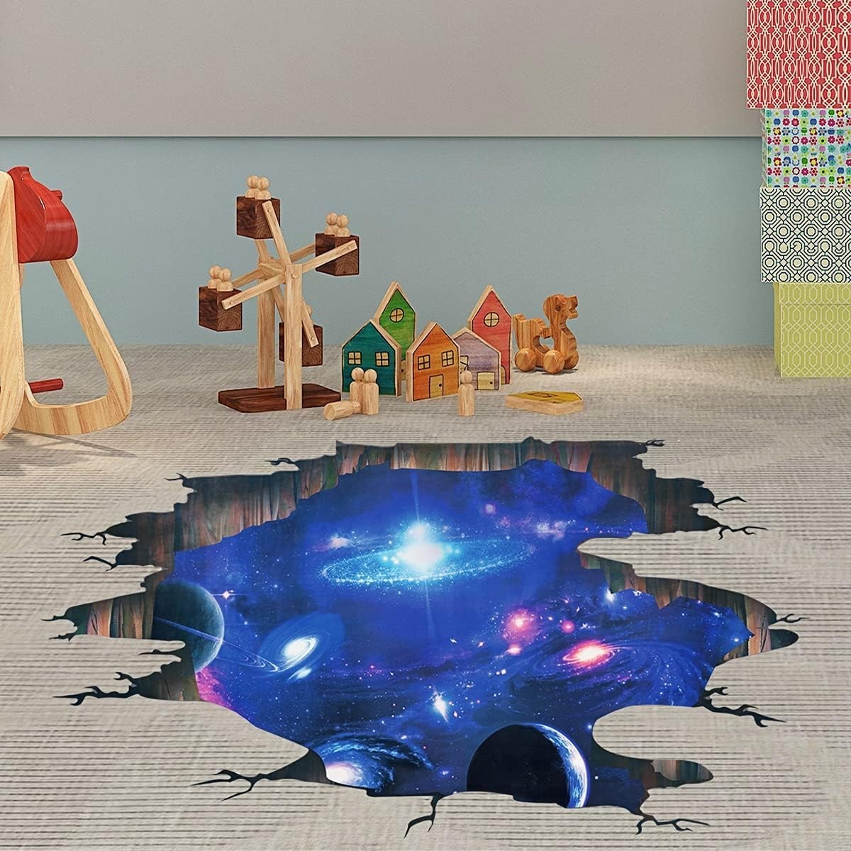 Educational 3D Galaxy Wall Art – Removable Cosmic Decals for Kids' Imagination
