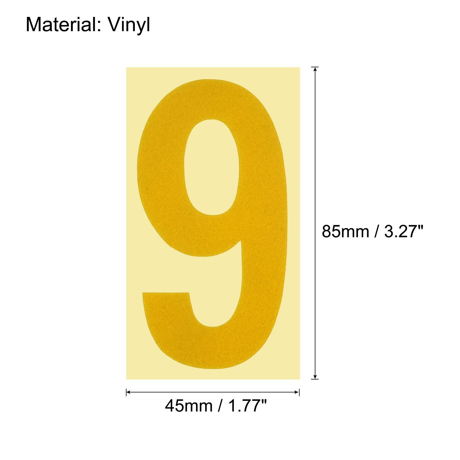 3Set 3.82" Reflective Mailbox Number Sticker 0-9 Adhesive Address Number Golden