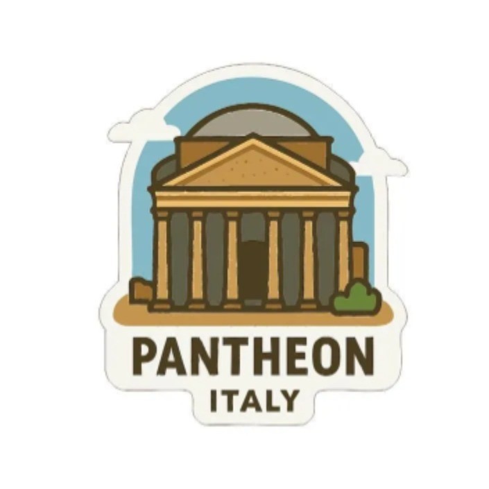 Pantheon Italy Iron On Heat Transfer Vinyl HTV Die-Cut Symbolic Landmark Design