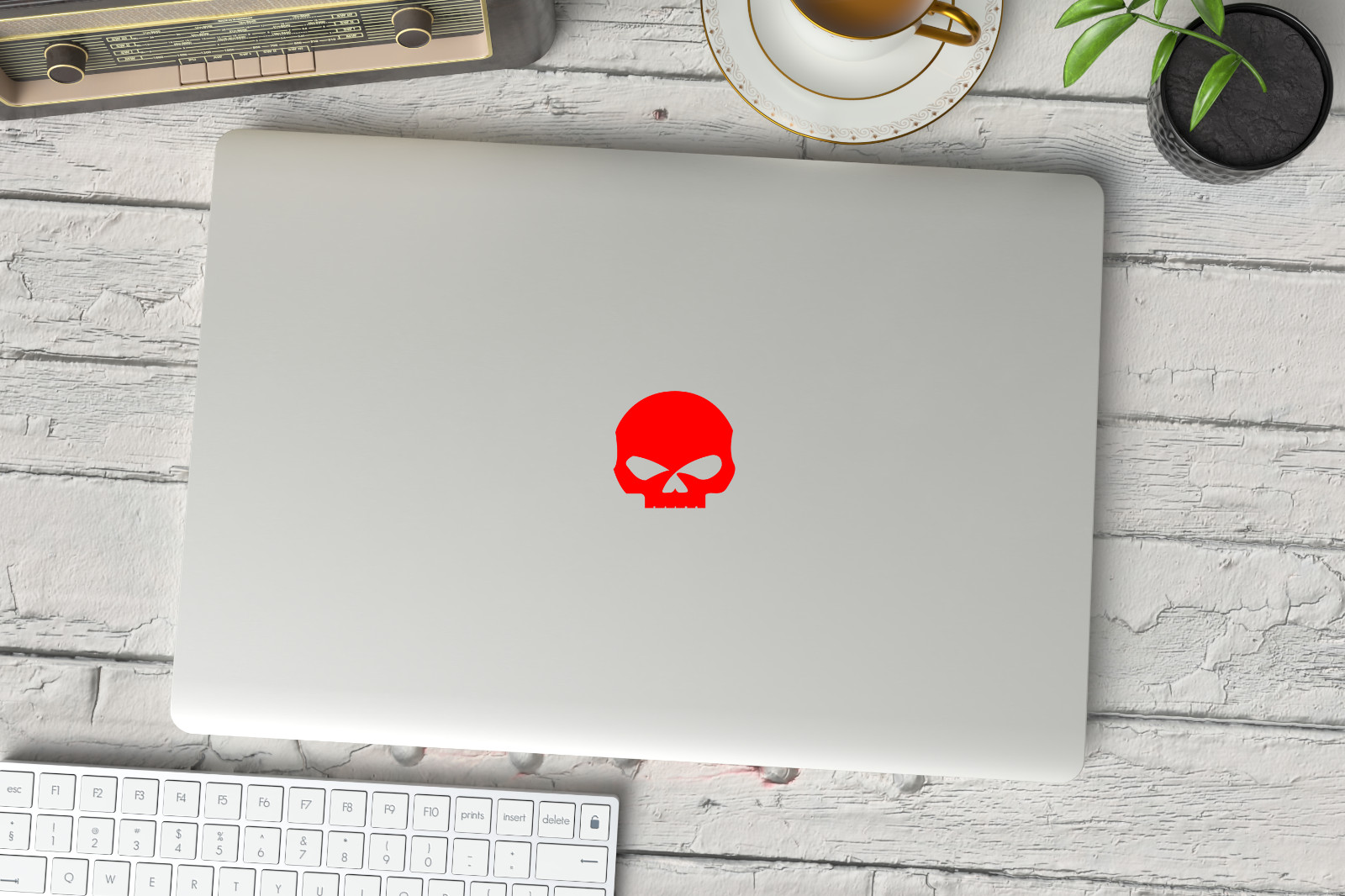 Angry Skull Vinyl Stickers – 6 Pack Grim Face Decals for Car, Laptop, Helmet DIY