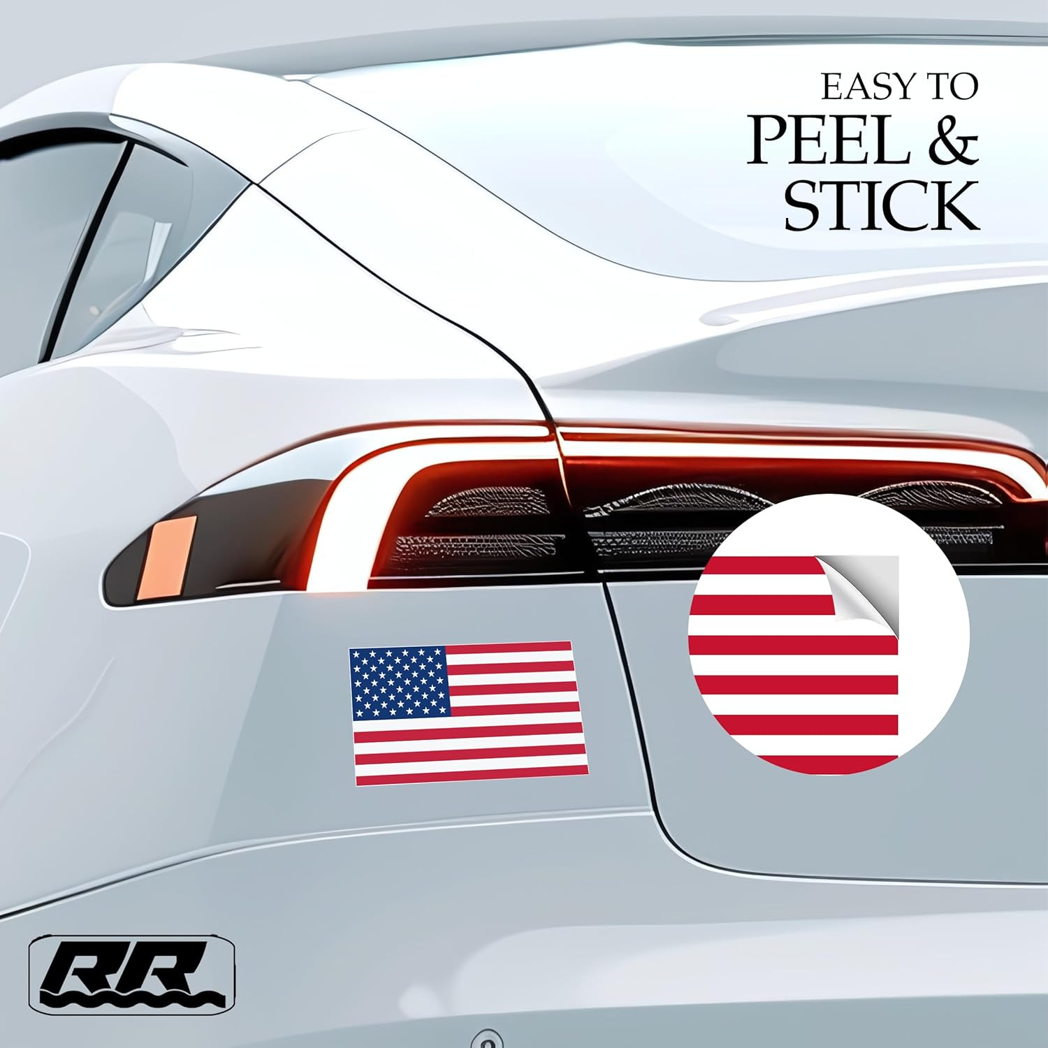 4 Pack USA American Flag Decal Bumper Sticker 5"X3"