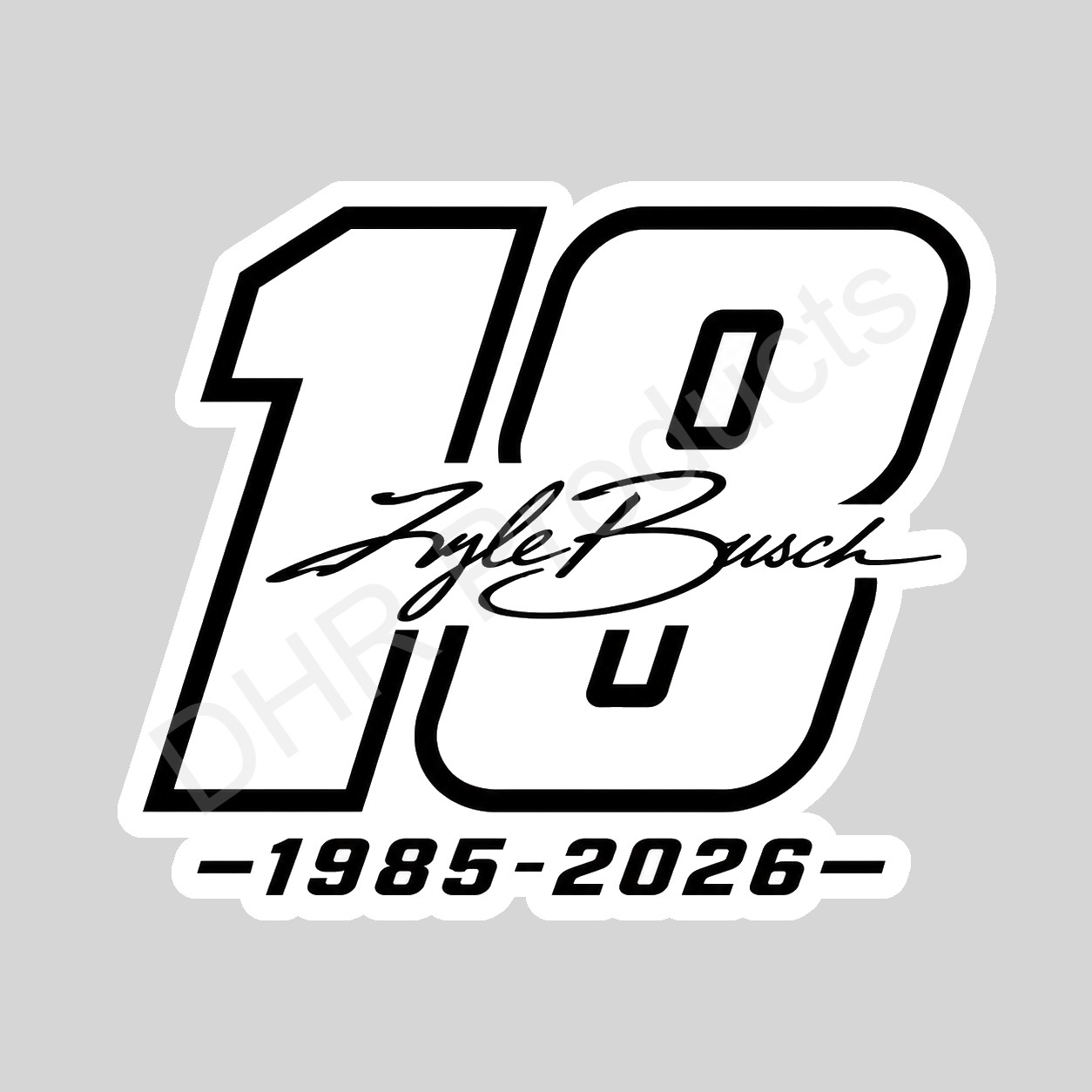 Kyle Busch Number 18 Logo Weather Resistant Vinyl Sticker/Decal NASCAR 12