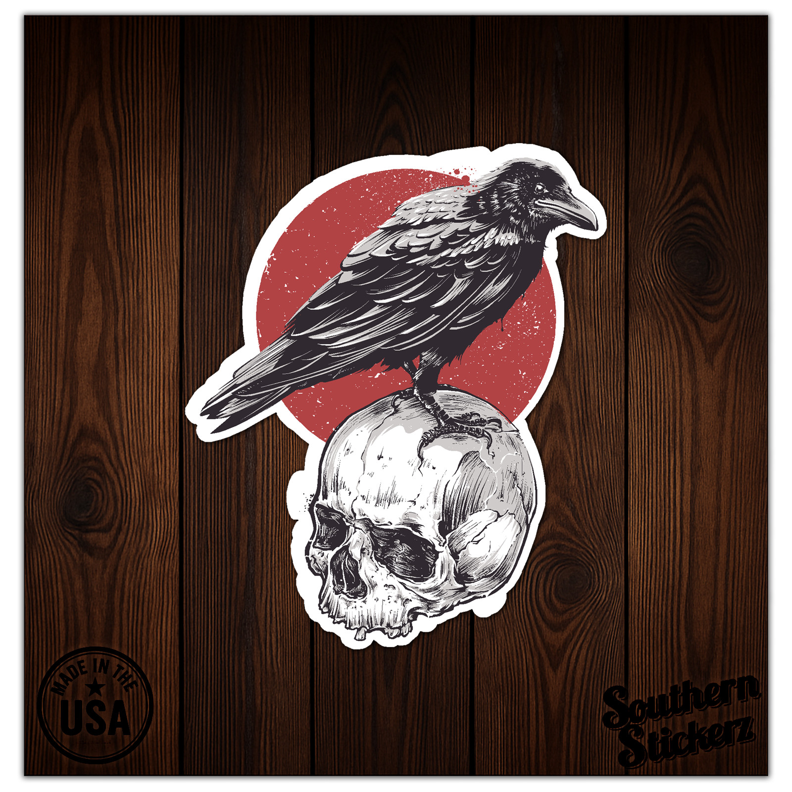 Raven Crow Skull – Vinyl Decal Sticker – Car Window Laptop – ebn8940