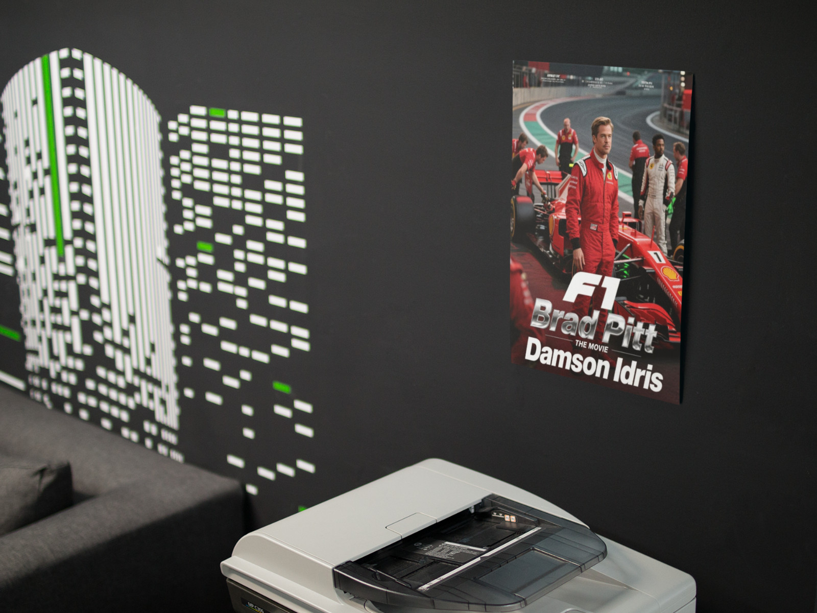 F1 BRAD PITT THE MOVIE Wall Vinyl Decal Poster Print Removable Adhesive