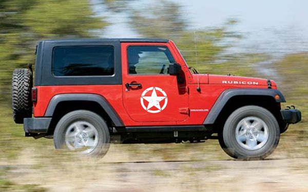 Distressed Star 2 Decals Military Style Off Road Vinyl Decal Sticker 12 Inches
