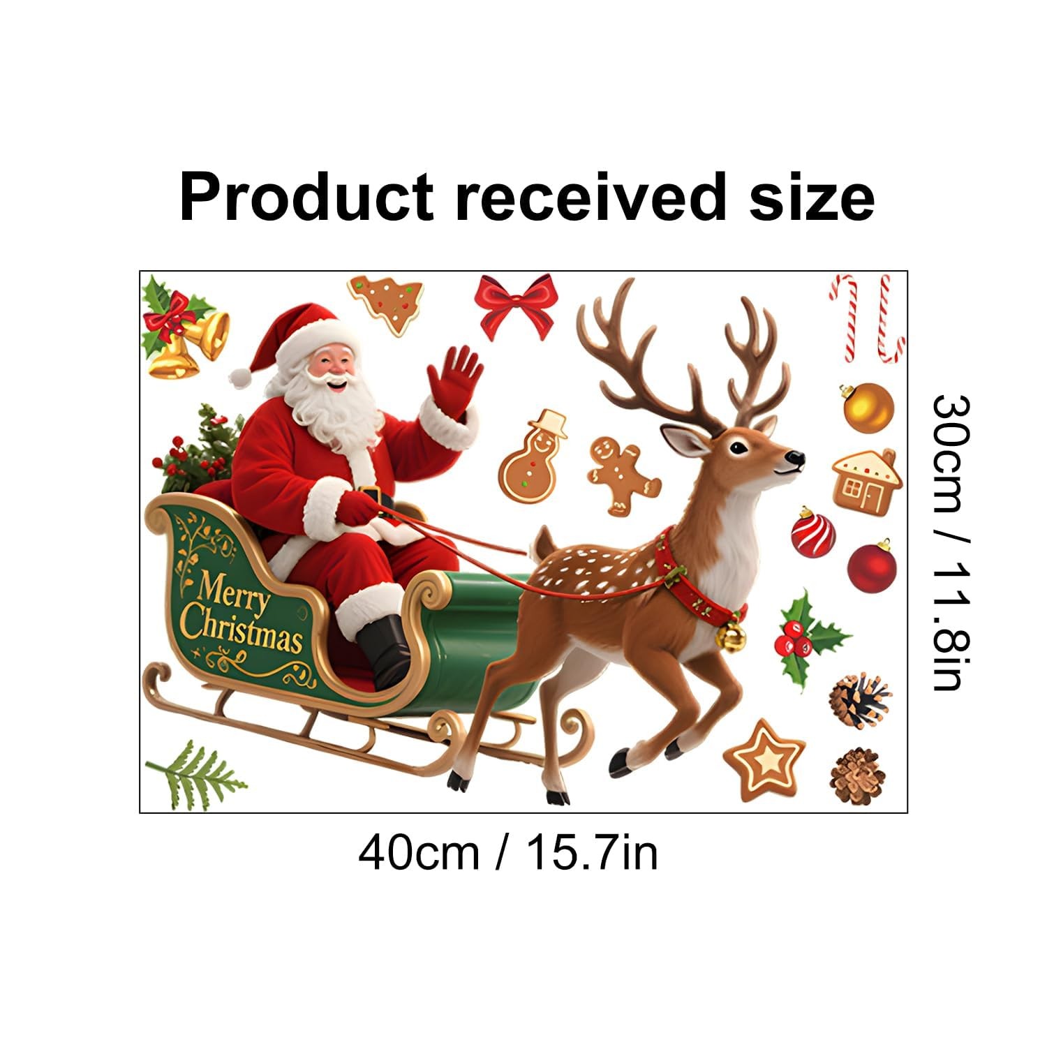 Santa Sleigh Christmas Wall Decals | Peel and Stick Holiday Decorations with …