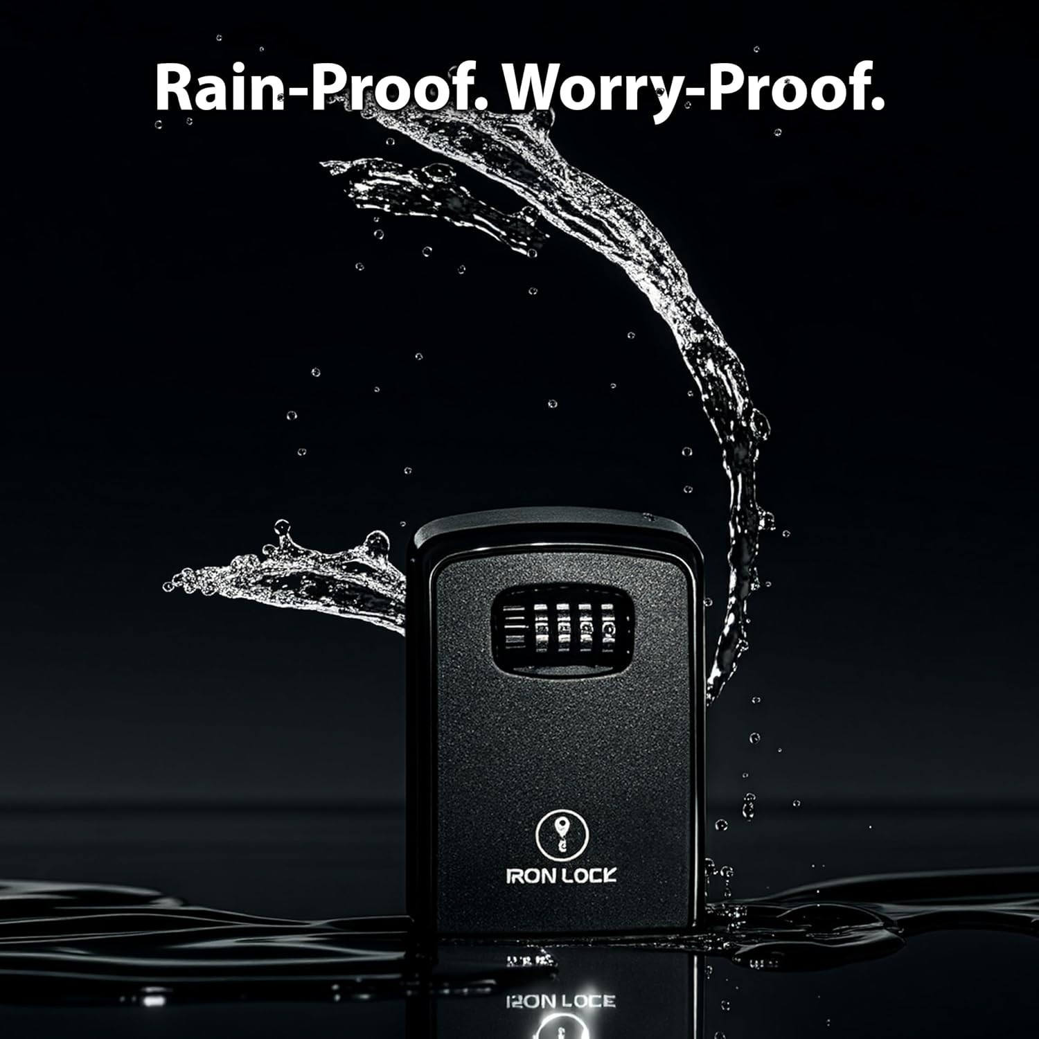 Key Lock Box XXL Wall Mount – Waterproof Outdoor 2X-Large, Black