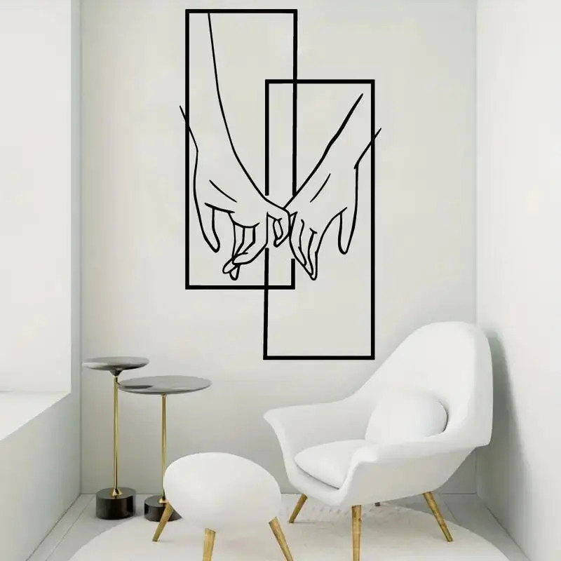 Men and Women Holding Hands Couple Love Art Poster Wall Sticker for Porch Modern