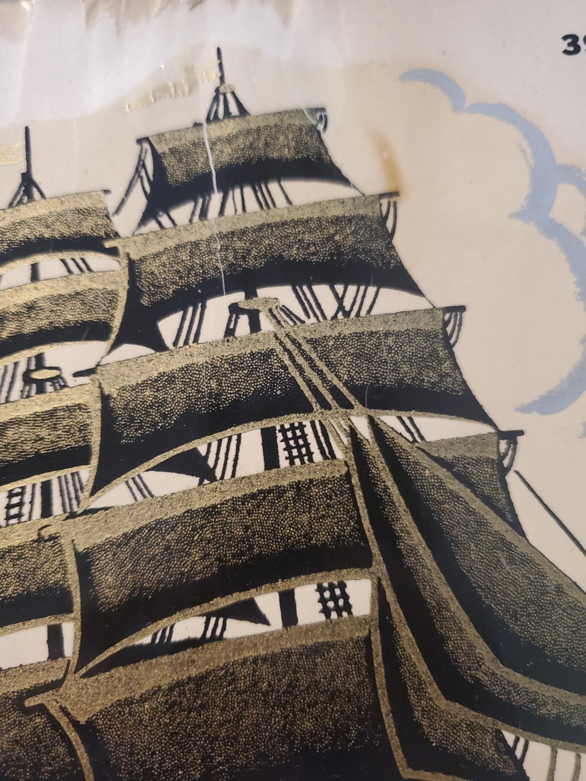 Vintage 1950s Nautical Theme Duro Brand Seagull Masted Ship Pirate