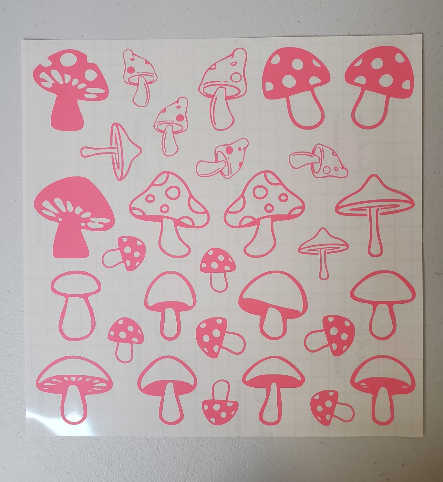 Glow In The Dark Vinyl Decals Trippy Shrooms Decor Lit Stickers New Full Sheets