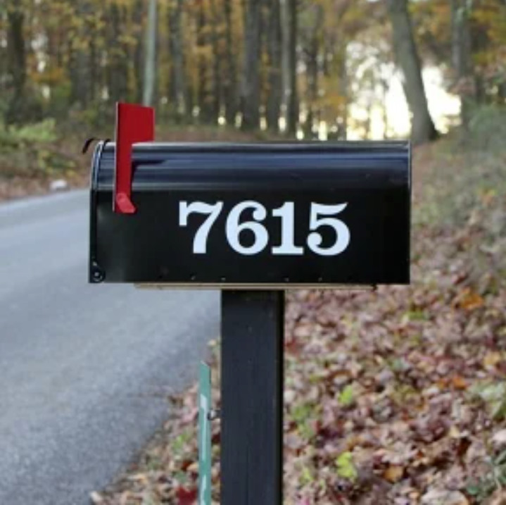 SET OF 2 Custom Mailbox Numbers Vinyl Decals / Stickers – Choose Size & Color