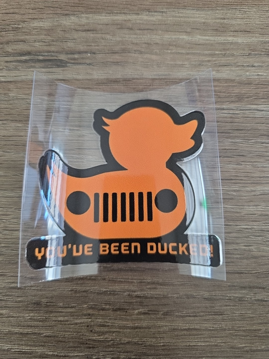 Solid Rubber Duckie You've Been Ducked Multi Color UV DTF Decal Waterproof Jp