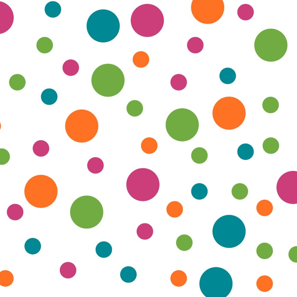 Hot Pink/Lime Green/Orange/Turquoise Vinyl Wall Stickers – 2 & 4 inch Circles…