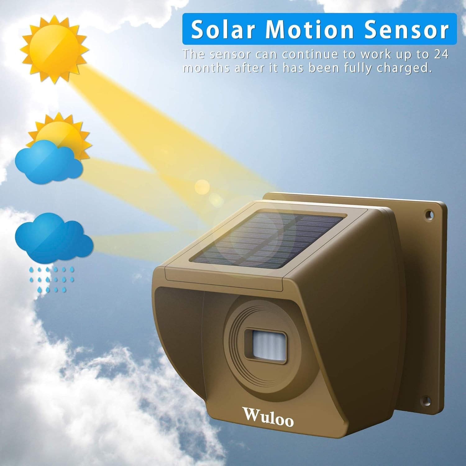 Solar Driveway Alarm Wireless outside 1800Ft Range, Outdoor Motion Sensor & Dete
