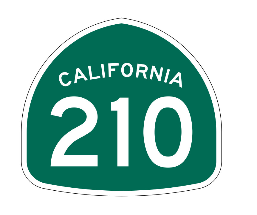 California State Route 210 Sticker Decal R1267 Highway Sign