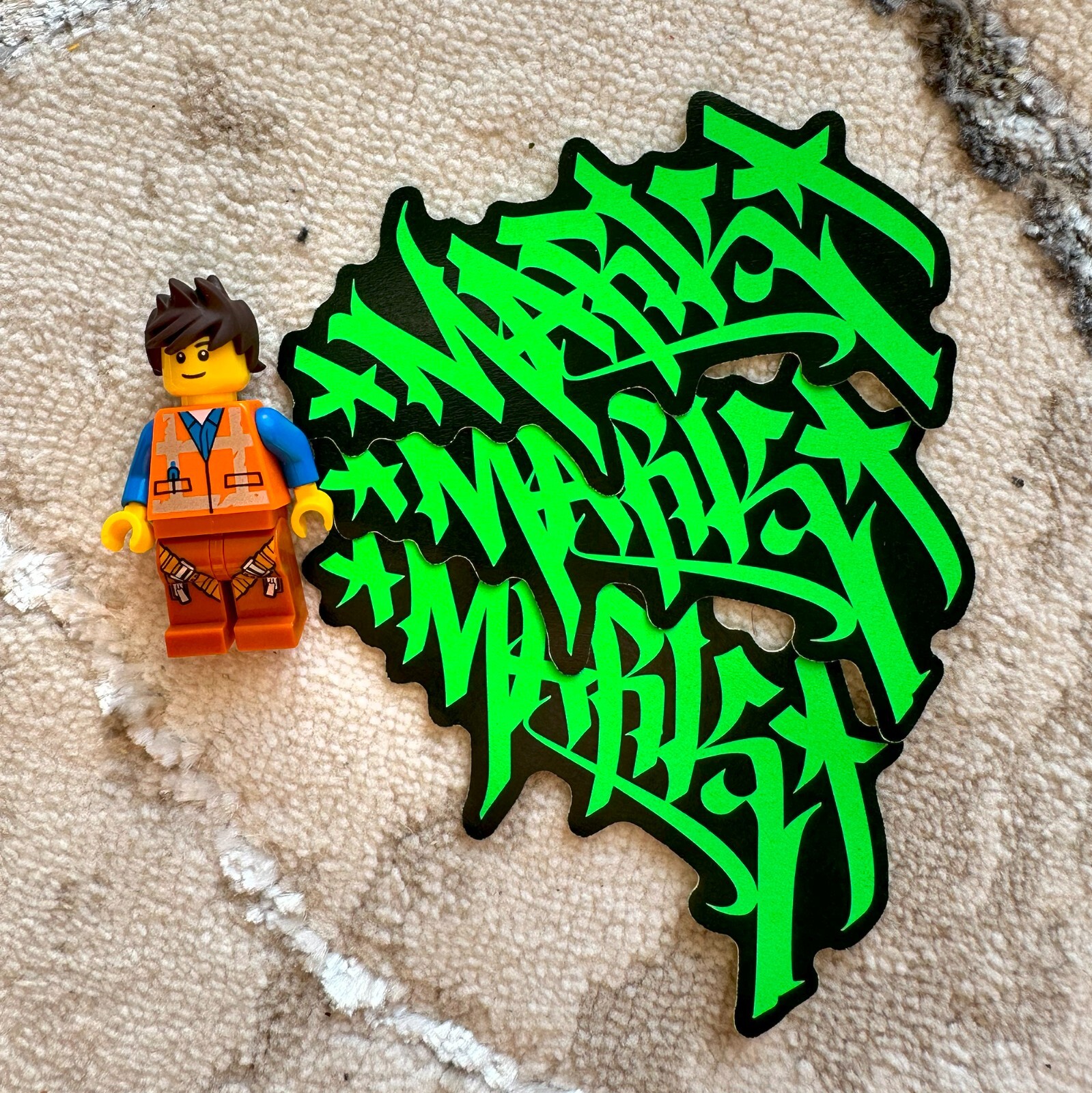 Neon Name Sticker Pack : MARK | for school or Office | graffiti | Calligraphy