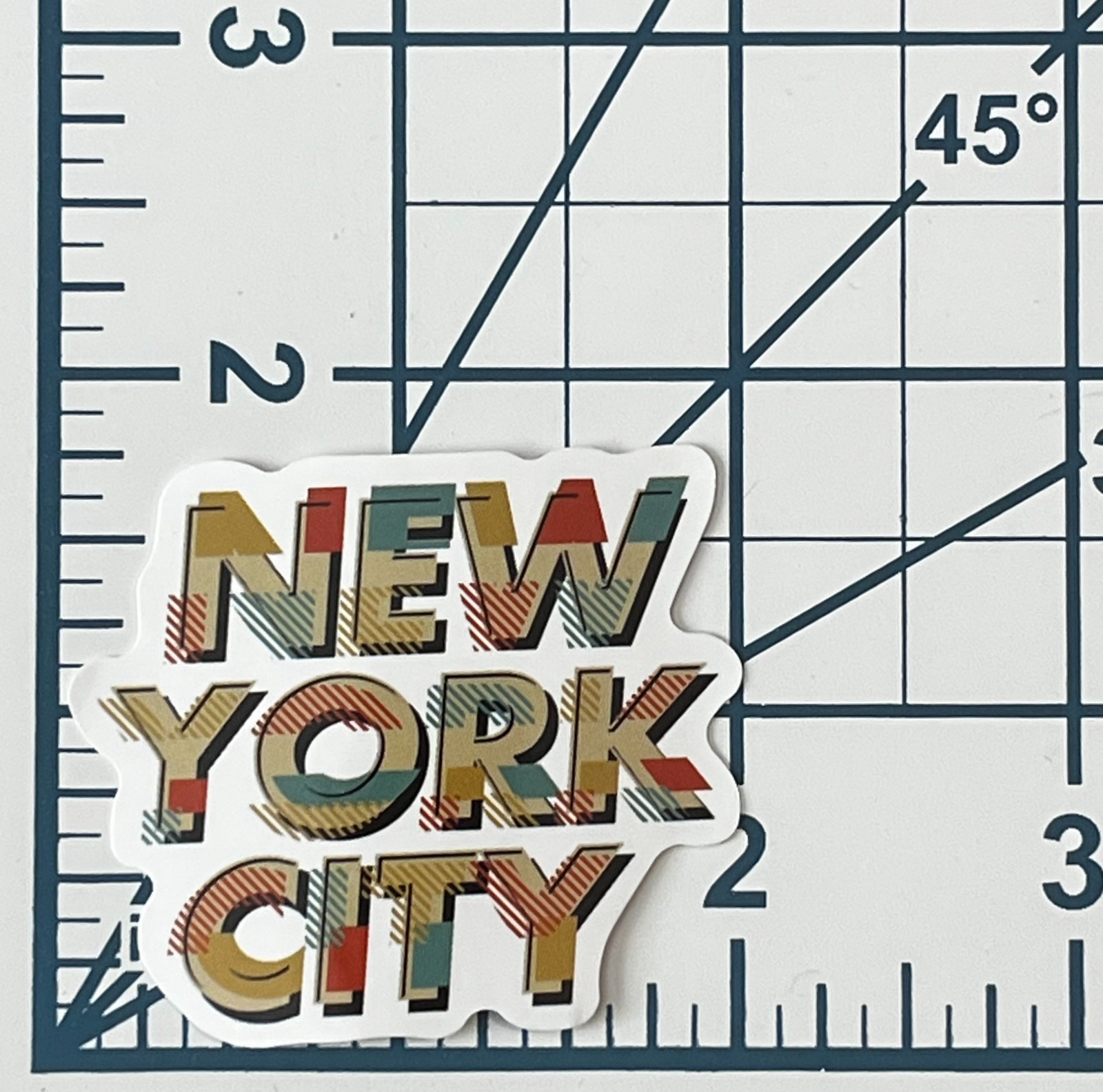 New York City Vinyl Sticker Retro Block Lettering Decal NYC Souvenir Modern Art