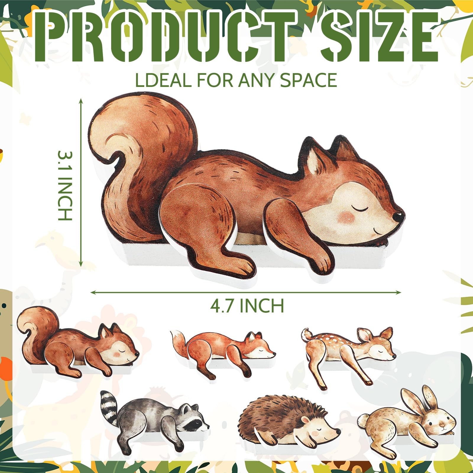 Mifoci 6 Pcs Forest Woodland Nursery Decor Wooden Animal Tabletop Centerpiece…
